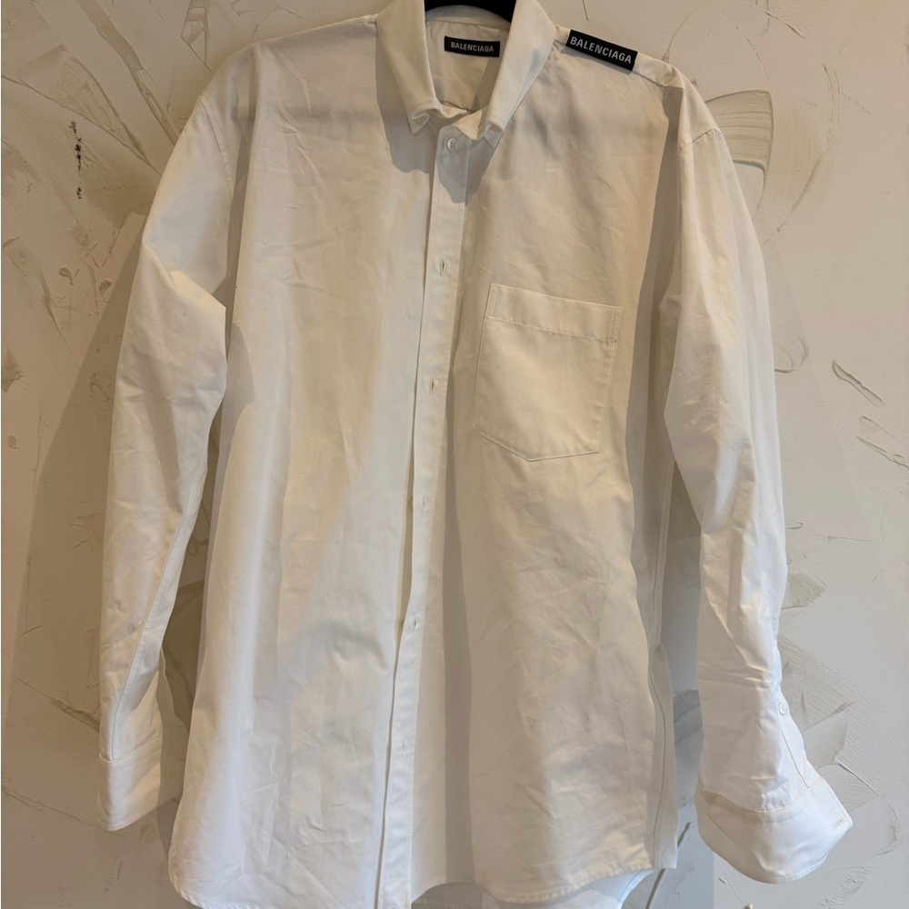 Balenciaga White Casual Button Down Shirt